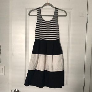 Flirty black and white striped dress.